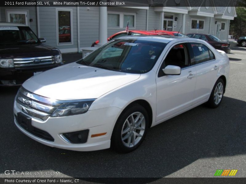 White Platinum Tri-Coat / Charcoal Black 2011 Ford Fusion SEL V6