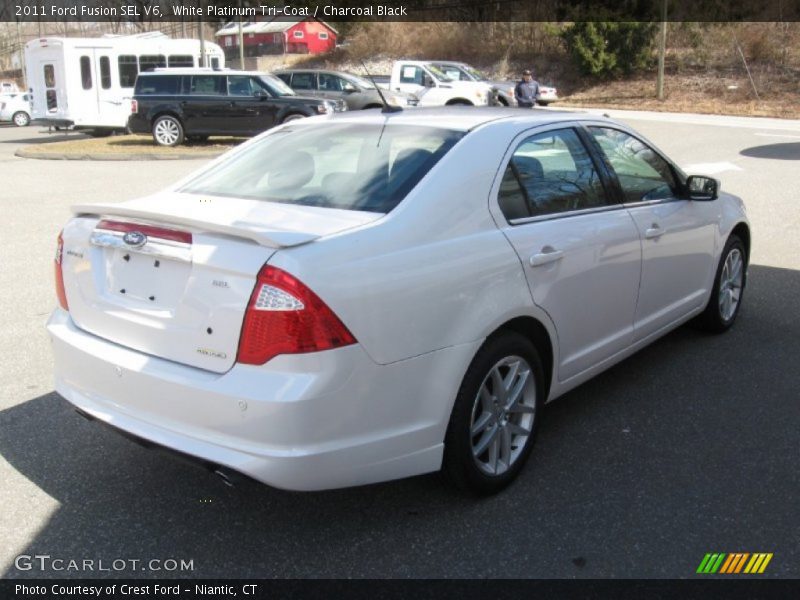 White Platinum Tri-Coat / Charcoal Black 2011 Ford Fusion SEL V6