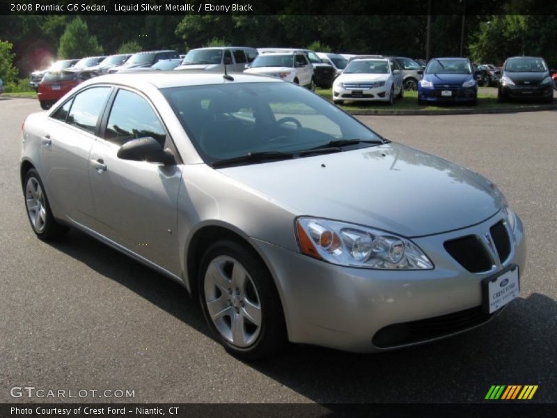 Liquid Silver Metallic / Ebony Black 2008 Pontiac G6 Sedan