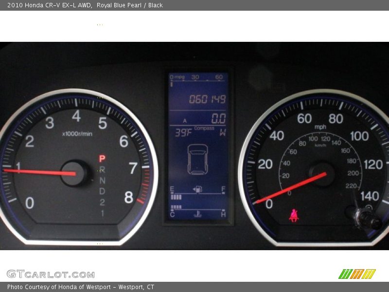Royal Blue Pearl / Black 2010 Honda CR-V EX-L AWD