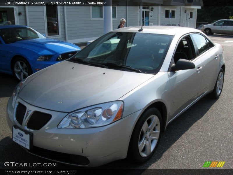 Liquid Silver Metallic / Ebony Black 2008 Pontiac G6 Sedan