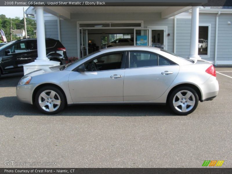 Liquid Silver Metallic / Ebony Black 2008 Pontiac G6 Sedan