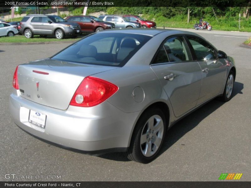 Liquid Silver Metallic / Ebony Black 2008 Pontiac G6 Sedan