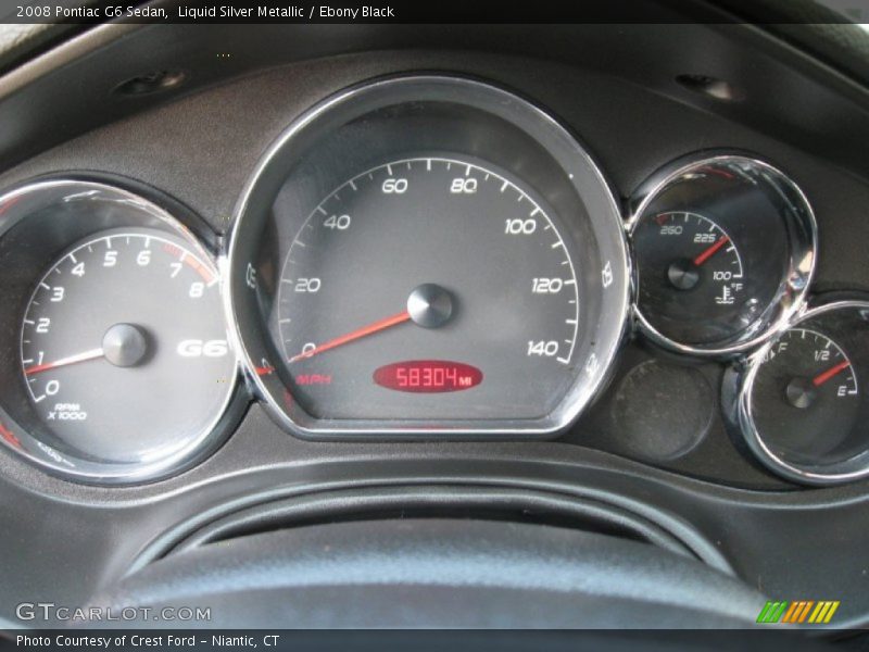 Liquid Silver Metallic / Ebony Black 2008 Pontiac G6 Sedan