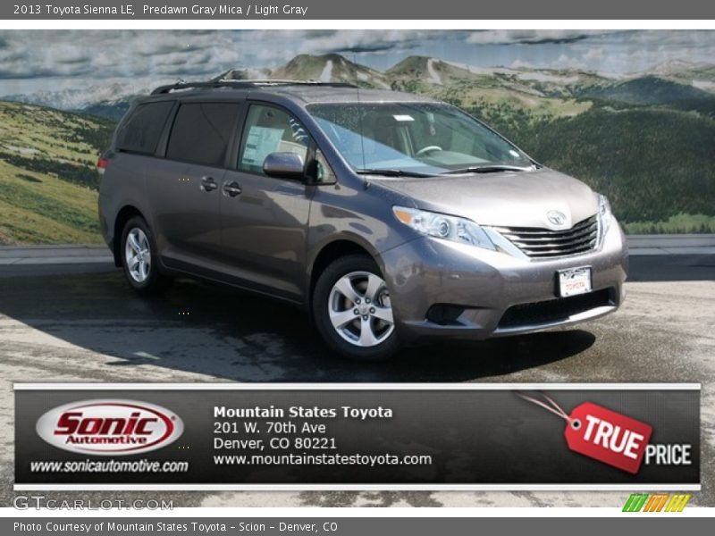 Predawn Gray Mica / Light Gray 2013 Toyota Sienna LE
