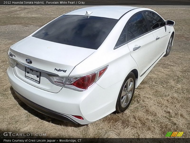 Porcelain White Pearl / Gray 2012 Hyundai Sonata Hybrid