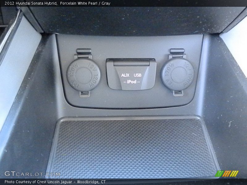 Porcelain White Pearl / Gray 2012 Hyundai Sonata Hybrid