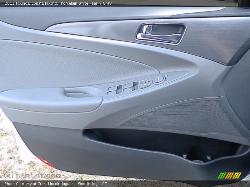 Porcelain White Pearl / Gray 2012 Hyundai Sonata Hybrid