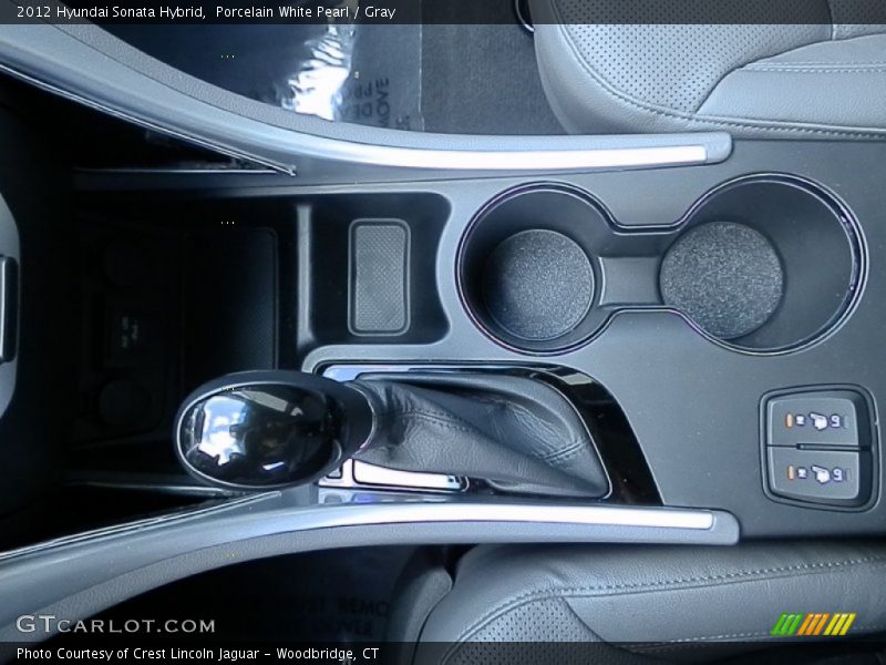 Porcelain White Pearl / Gray 2012 Hyundai Sonata Hybrid