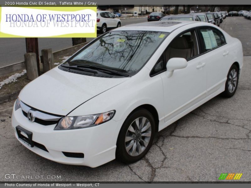 Taffeta White / Gray 2010 Honda Civic EX Sedan