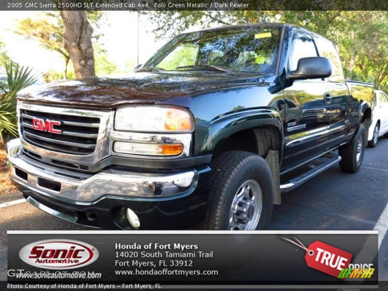 Polo Green Metallic / Dark Pewter 2005 GMC Sierra 2500HD SLT Extended Cab 4x4