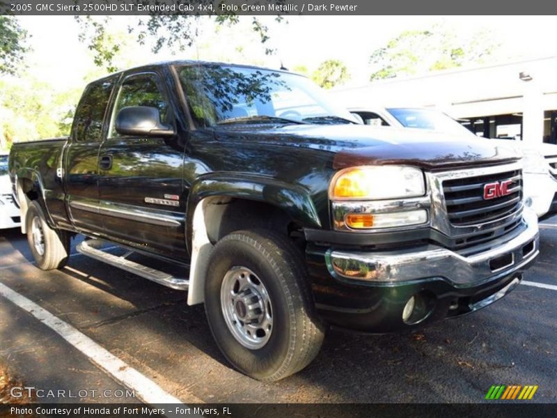 Polo Green Metallic / Dark Pewter 2005 GMC Sierra 2500HD SLT Extended Cab 4x4