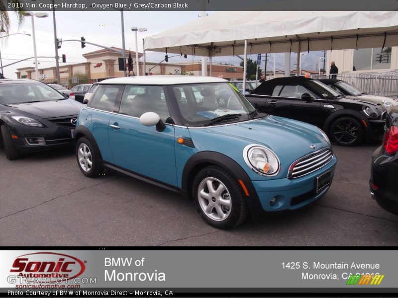Oxygen Blue / Grey/Carbon Black 2010 Mini Cooper Hardtop