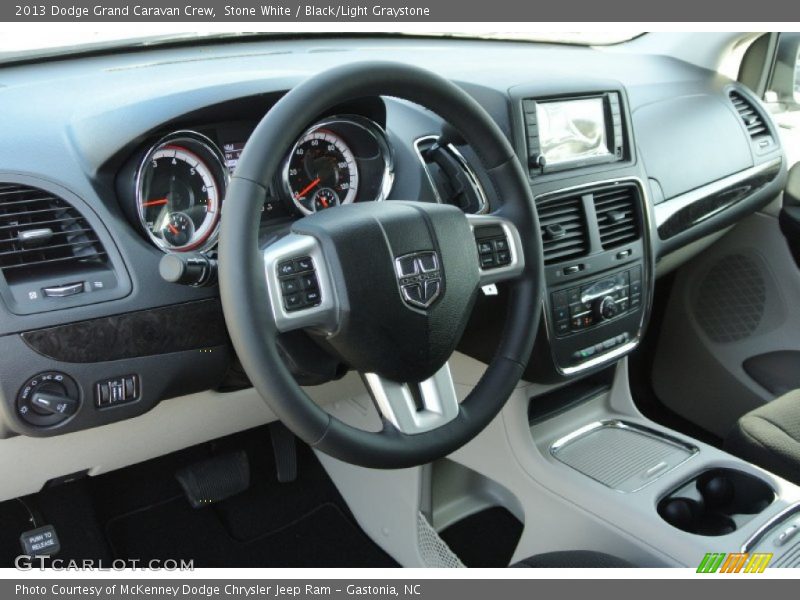 Stone White / Black/Light Graystone 2013 Dodge Grand Caravan Crew