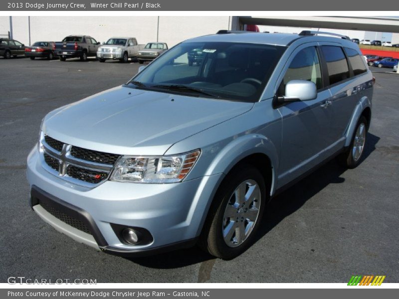 Winter Chill Pearl / Black 2013 Dodge Journey Crew