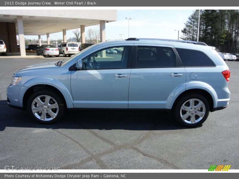 Winter Chill Pearl / Black 2013 Dodge Journey Crew