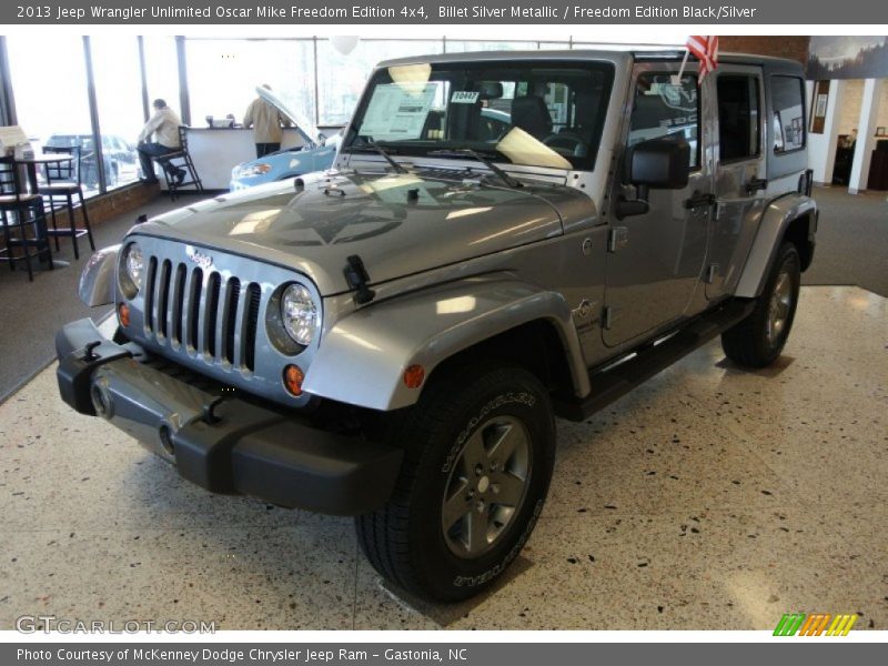 Billet Silver Metallic / Freedom Edition Black/Silver 2013 Jeep Wrangler Unlimited Oscar Mike Freedom Edition 4x4