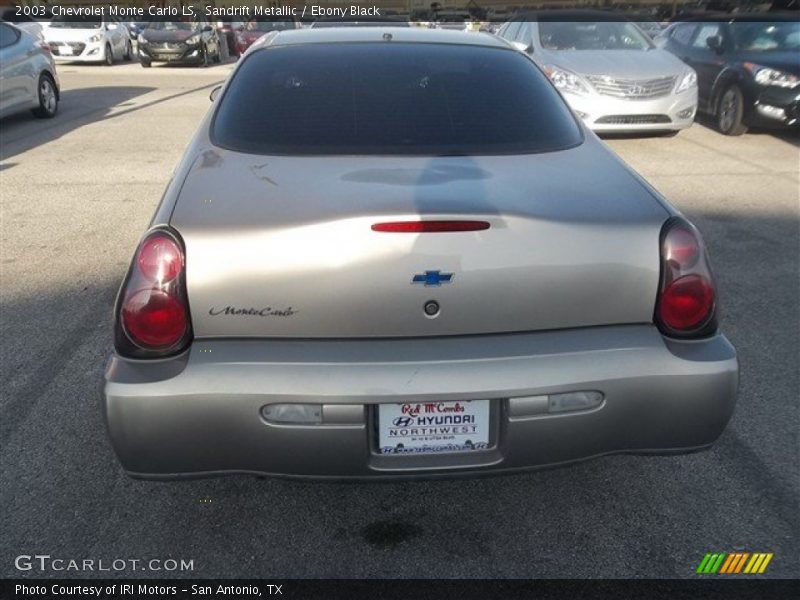 Sandrift Metallic / Ebony Black 2003 Chevrolet Monte Carlo LS