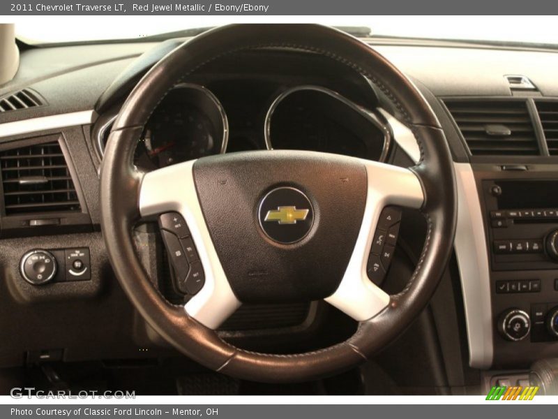 Red Jewel Metallic / Ebony/Ebony 2011 Chevrolet Traverse LT