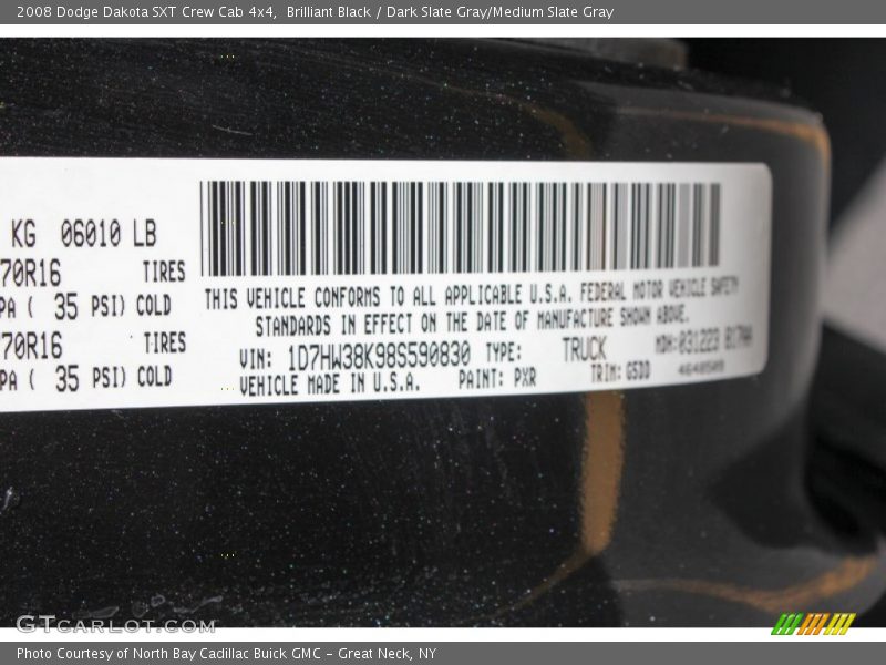 Brilliant Black / Dark Slate Gray/Medium Slate Gray 2008 Dodge Dakota SXT Crew Cab 4x4