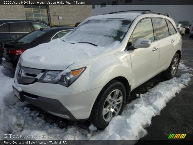 Aspen White Pearl / Taupe 2009 Acura MDX Technology