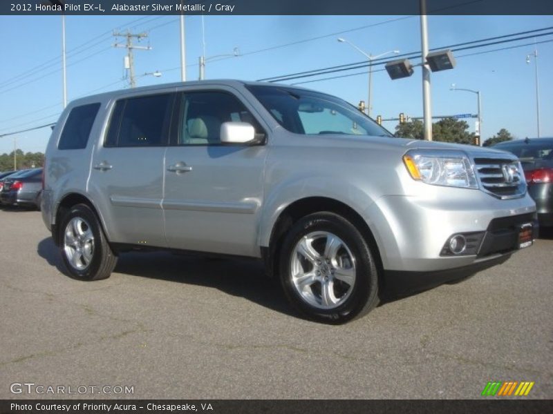 Alabaster Silver Metallic / Gray 2012 Honda Pilot EX-L