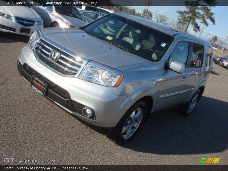 Alabaster Silver Metallic / Gray 2012 Honda Pilot EX-L