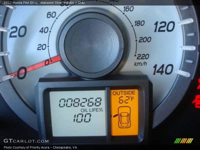 Alabaster Silver Metallic / Gray 2012 Honda Pilot EX-L