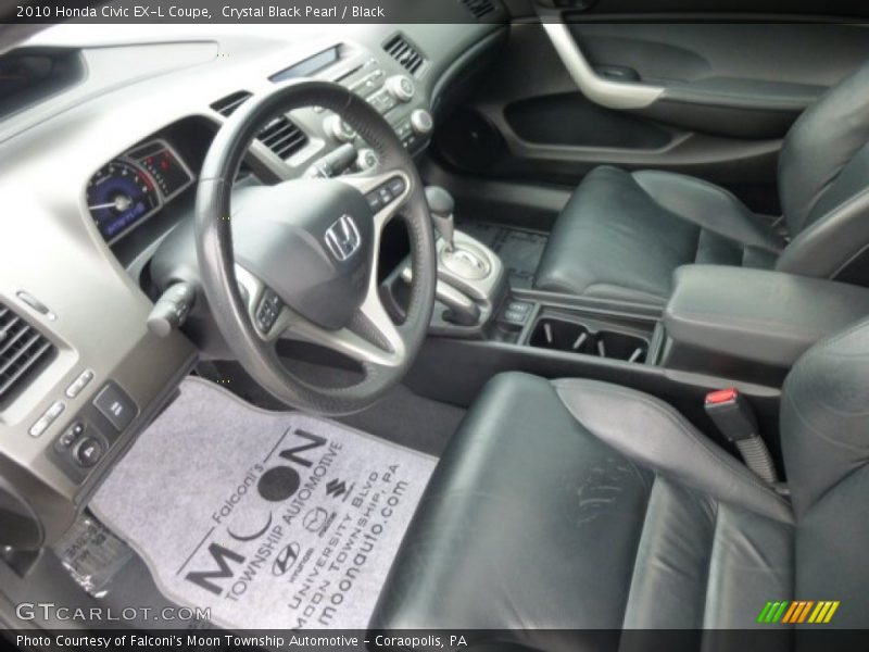 Crystal Black Pearl / Black 2010 Honda Civic EX-L Coupe