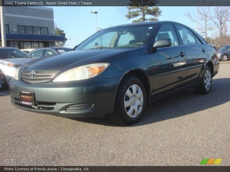 Aspen Green Pearl / Taupe 2002 Toyota Camry LE