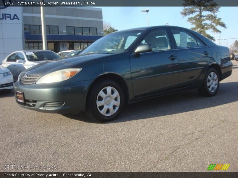 Aspen Green Pearl / Taupe 2002 Toyota Camry LE