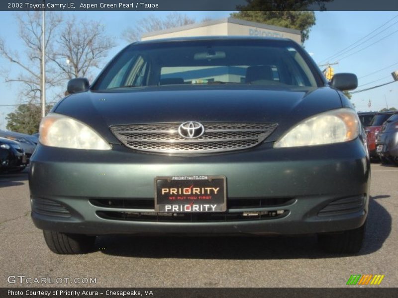 Aspen Green Pearl / Taupe 2002 Toyota Camry LE