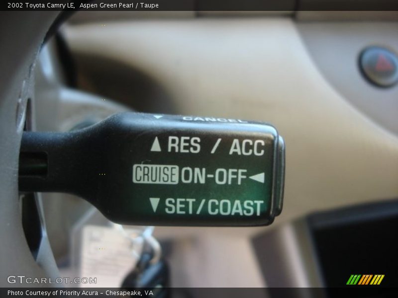 Controls of 2002 Camry LE