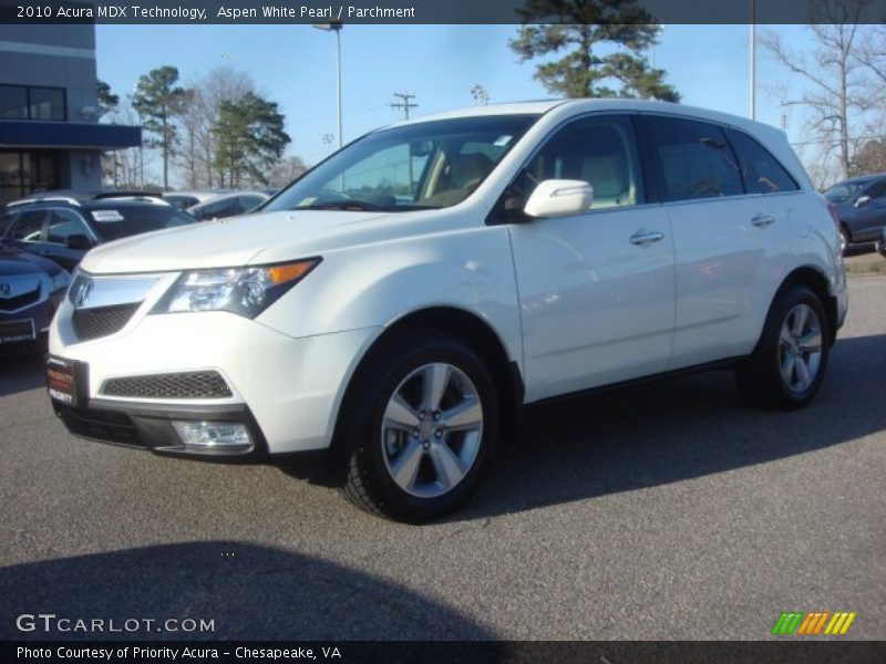 Aspen White Pearl / Parchment 2010 Acura MDX Technology