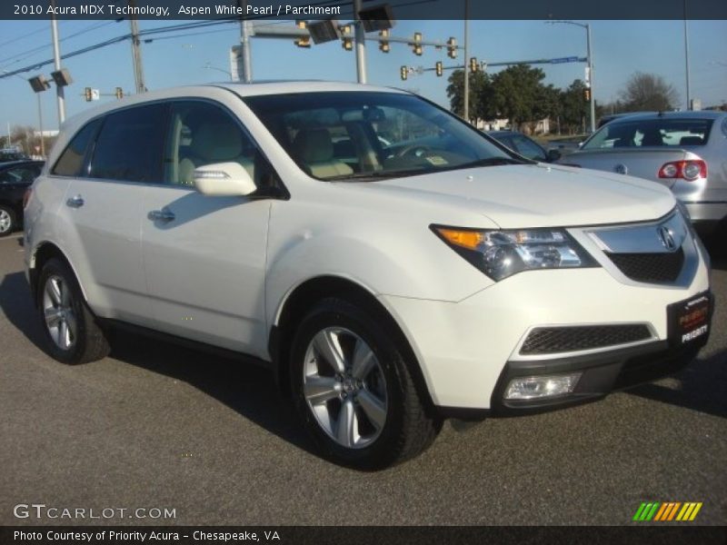Aspen White Pearl / Parchment 2010 Acura MDX Technology