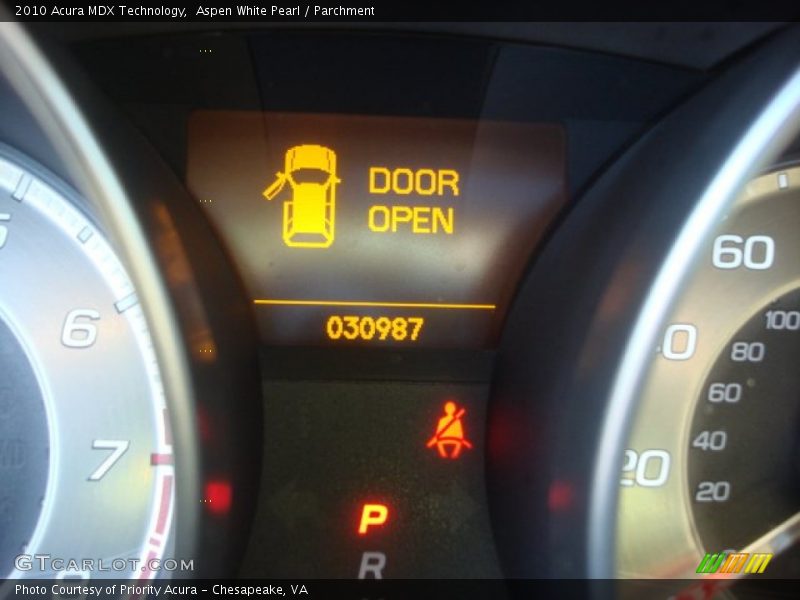 Aspen White Pearl / Parchment 2010 Acura MDX Technology