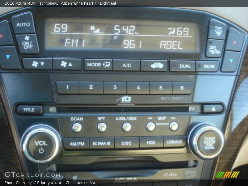 Aspen White Pearl / Parchment 2010 Acura MDX Technology