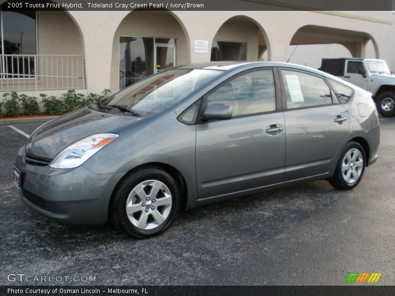 Tideland Gray Green Pearl / Ivory/Brown 2005 Toyota Prius Hybrid