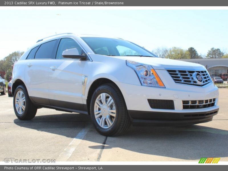 Platinum Ice Tricoat / Shale/Brownstone 2013 Cadillac SRX Luxury FWD