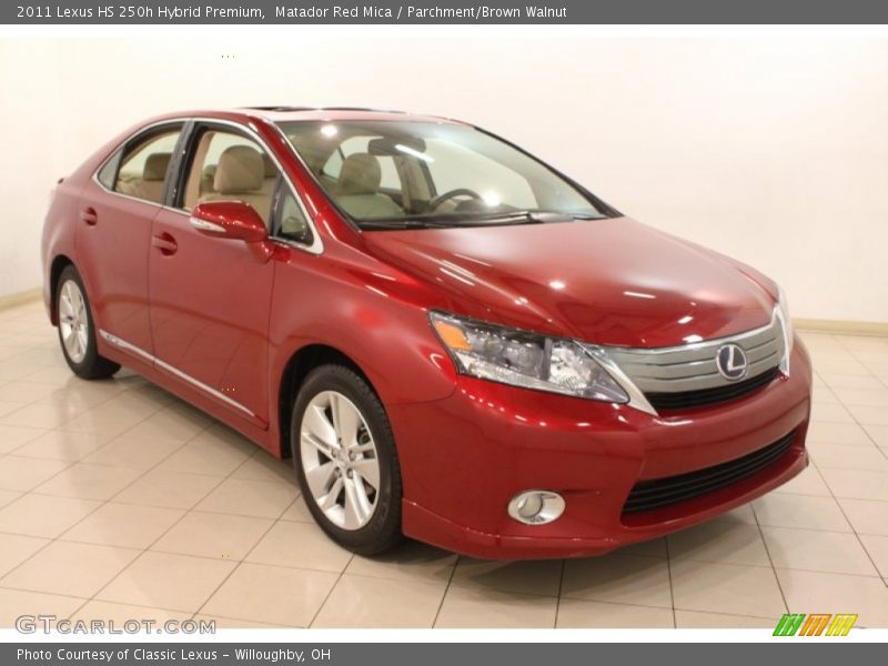 Matador Red Mica / Parchment/Brown Walnut 2011 Lexus HS 250h Hybrid Premium