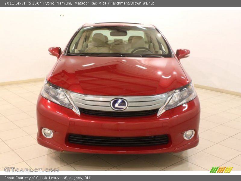 Matador Red Mica / Parchment/Brown Walnut 2011 Lexus HS 250h Hybrid Premium