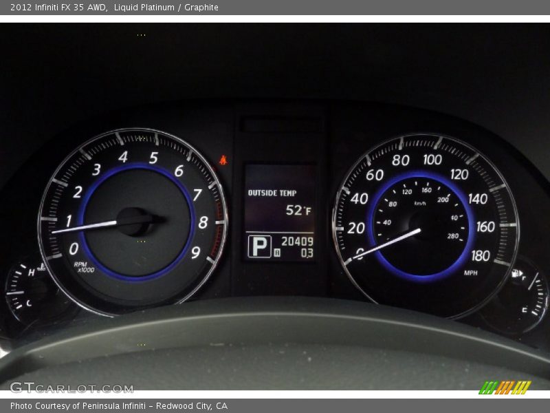 Liquid Platinum / Graphite 2012 Infiniti FX 35 AWD