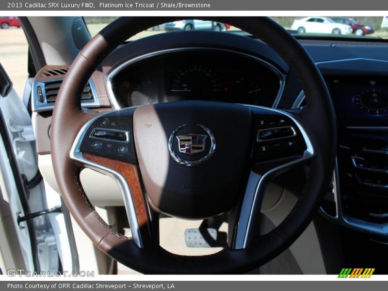 Platinum Ice Tricoat / Shale/Brownstone 2013 Cadillac SRX Luxury FWD