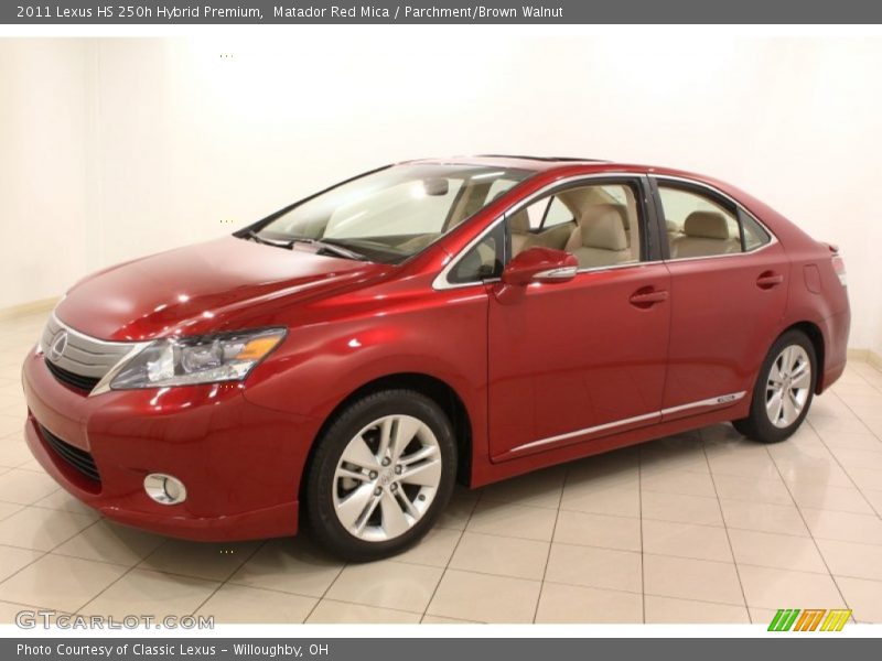 Matador Red Mica / Parchment/Brown Walnut 2011 Lexus HS 250h Hybrid Premium