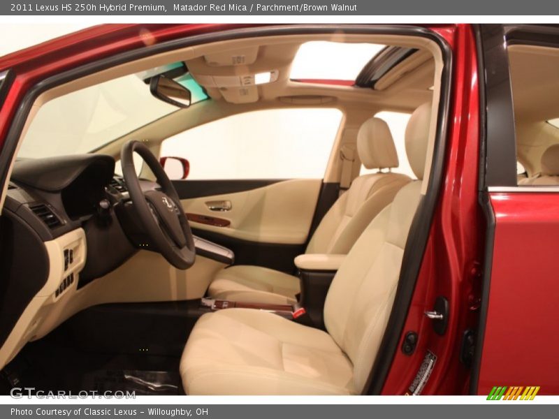 Matador Red Mica / Parchment/Brown Walnut 2011 Lexus HS 250h Hybrid Premium