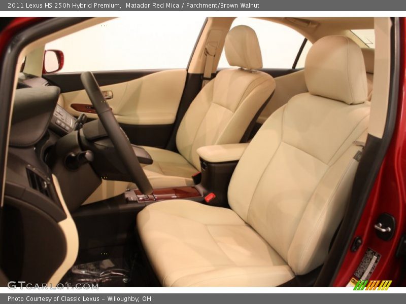 Matador Red Mica / Parchment/Brown Walnut 2011 Lexus HS 250h Hybrid Premium