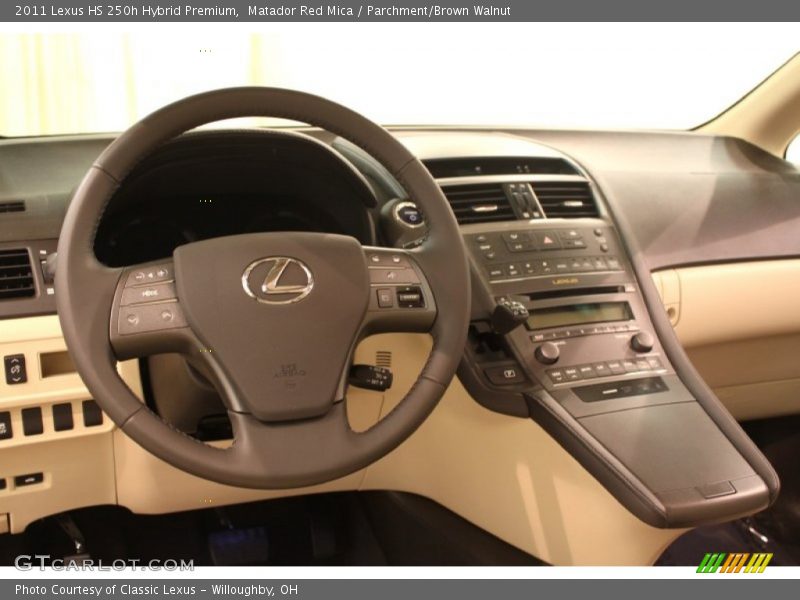 Matador Red Mica / Parchment/Brown Walnut 2011 Lexus HS 250h Hybrid Premium