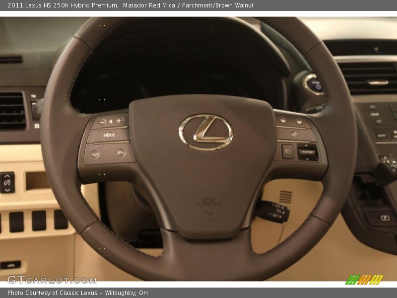 Matador Red Mica / Parchment/Brown Walnut 2011 Lexus HS 250h Hybrid Premium