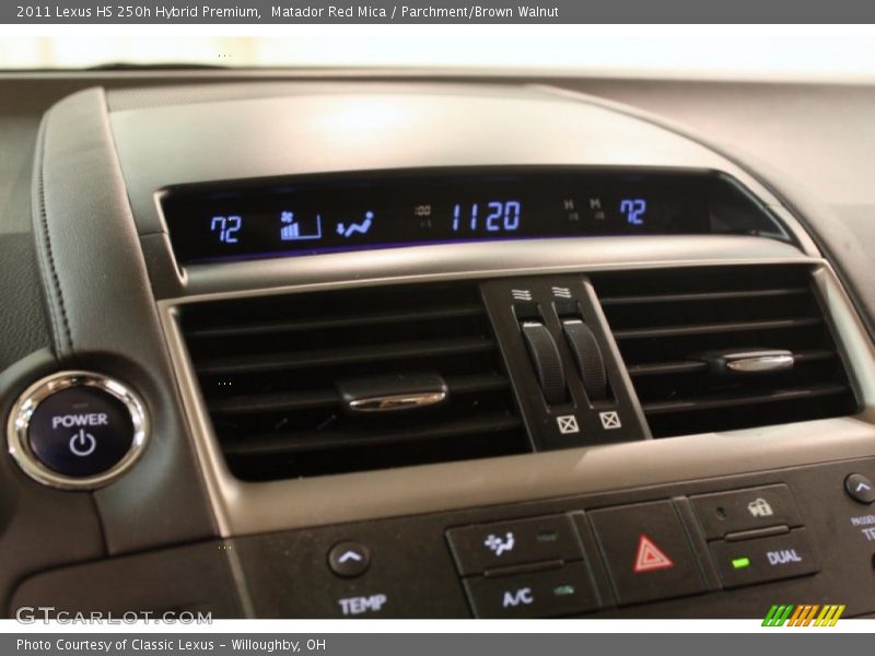 Matador Red Mica / Parchment/Brown Walnut 2011 Lexus HS 250h Hybrid Premium