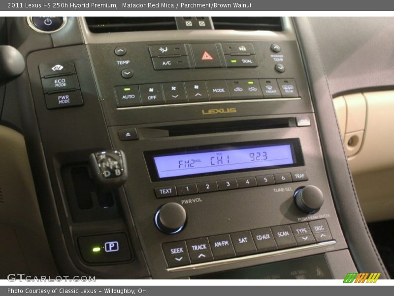 Matador Red Mica / Parchment/Brown Walnut 2011 Lexus HS 250h Hybrid Premium